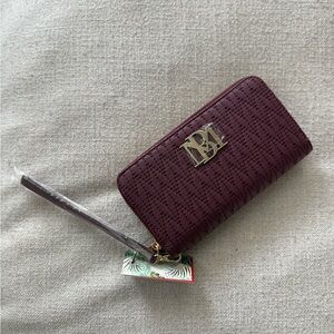 Badgley Miscka Long Wallet with Phone Pocket and Wristlet | Gold Zipper NWT
